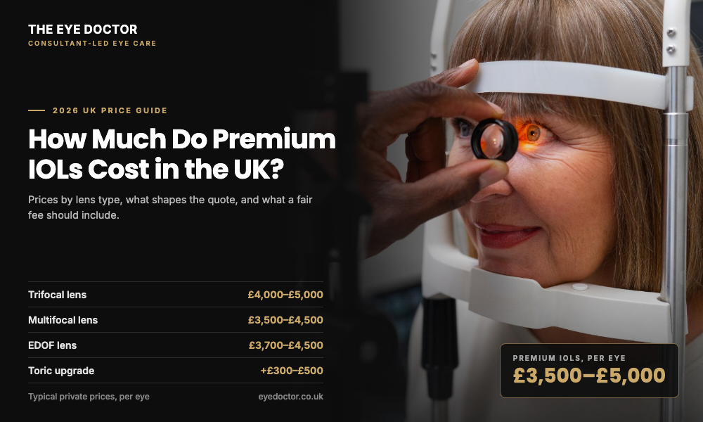 Premium IOL cost UK at The Eye Doctor